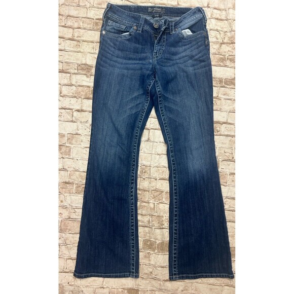 Silver Jeans Suki Boot Cut Distressed Dark Wash Jeans - Size 28 X 30 - Picture 1 of 7